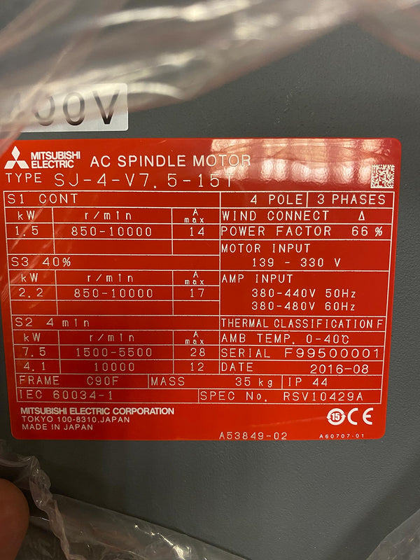 MITSUBISHI SJ-7.5A AC Spindle motor