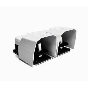 Protected Double Foot Switch - 2x(1NO + 1NC) + 2x(1NO + 1NC) Grey - EMAS - PDKA22GG10G