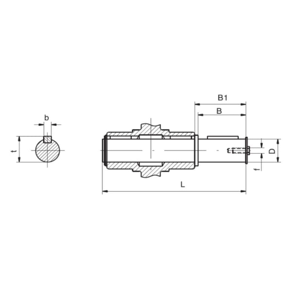FCNDK130 Single Output Shaft Dimensions
