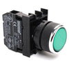 Round Green Push Button - B100DY - 22mm Diameter - 1 NO