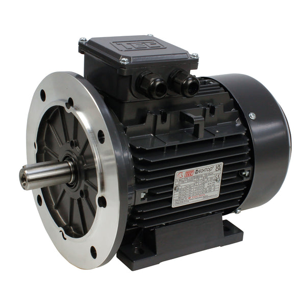 5.5kW Motor 4P 415V-690V IE3 132 Frame - Aluminium - TEC - B35