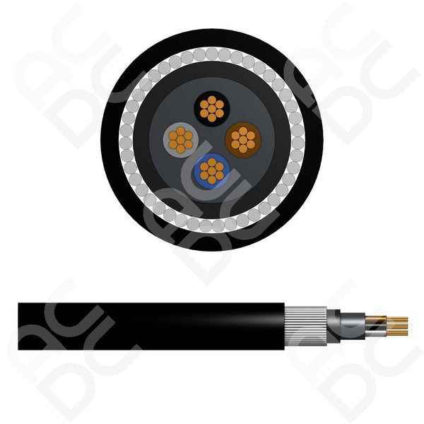 6.0mm Steel Wire Armoured Cable - 4 Cores (SWA) LSZH Sheathing
