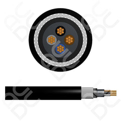 6.0mm Steel Wire Armoured Cable - 4 Cores (SWA) LSZH Sheathing