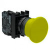 Yellow Mushroom Button - B200MS - 22mm Diameter - 1 NC