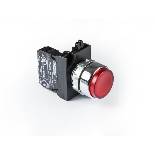 Metal Red Extended Push Button - CM100HK - IP65 - 1 NO