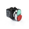 Green & Red Double Push Button - B102K21KY - 1 NO + 1 NC
