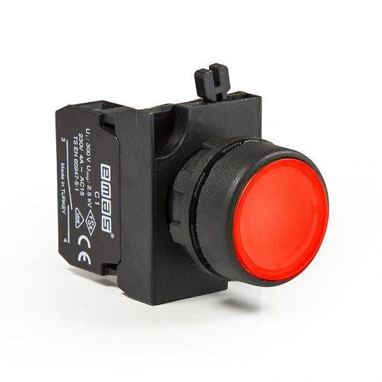 Round Red Push Button - CP102DK - IP65 - 1 NO + 1 NC