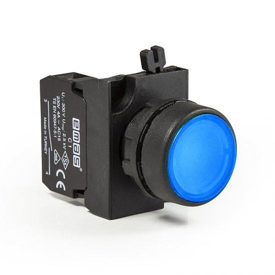 Push Button Bmp EMAS Blue Push Button - 22mm Diameter - CP100DM - 1 NO | ACDC Drives