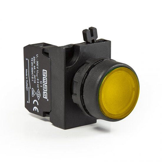 Round Yellow Push Button - CP101DS - IP65 - 2 NO