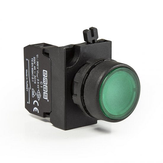 Round Green Push Button - CP305DY - IP65 - 2 NO + 2 NC