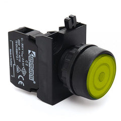 Round Yellow Push Button (Stay Put) - CP200FS IP65 - 1 NC