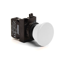 White Mushroom Button - CP200MB - 22mm IP65 - 1 NC