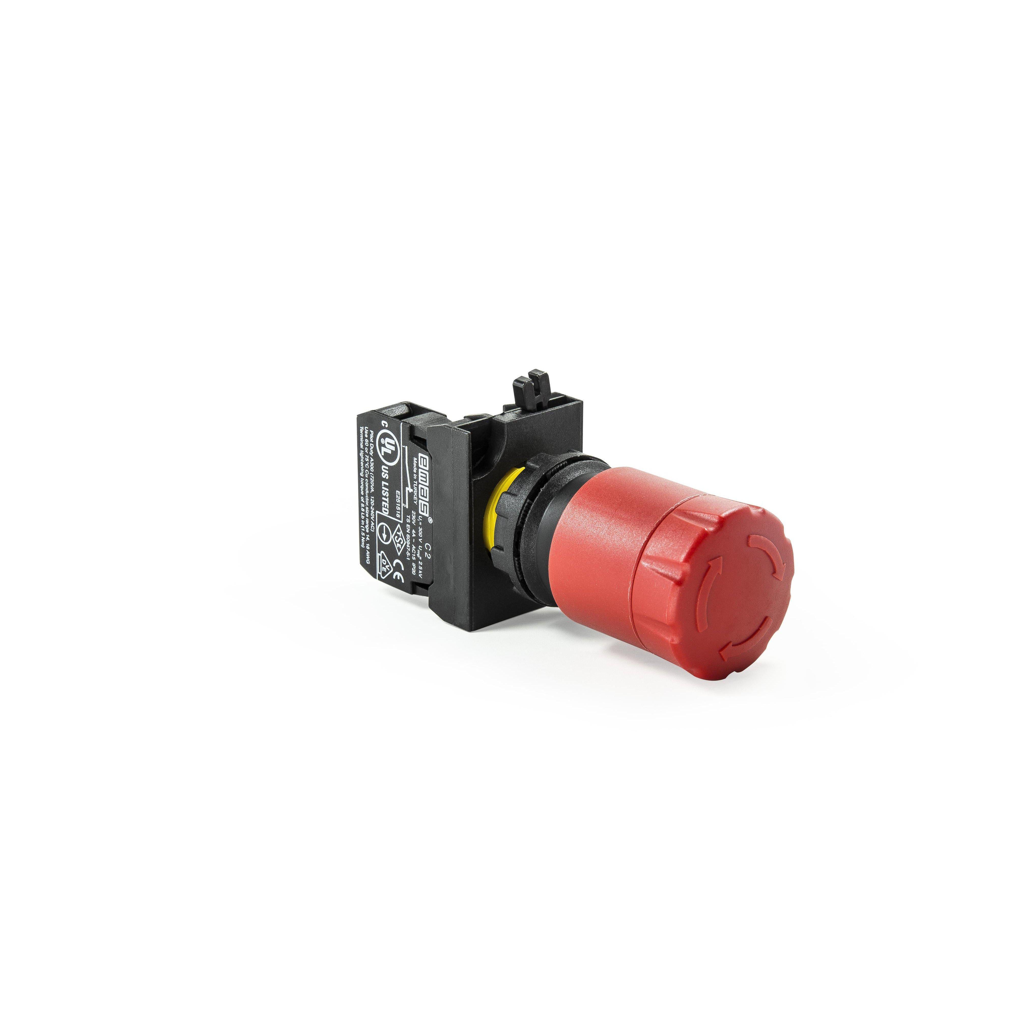 EMAS Emergency Stop Button - 30mm IP65 - 1 NC - CP200ES30 | ACDC Drives