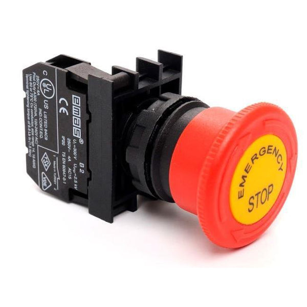 Labeled Emergency Stop Button - IP65 CP200EE - 40mm - 1 NC
