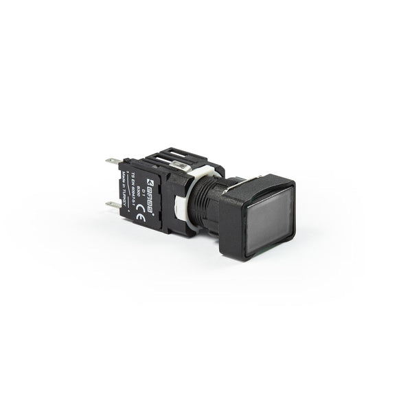 Rectangular Black Push Button - D102DDH IP50 - 1NO + 1NC