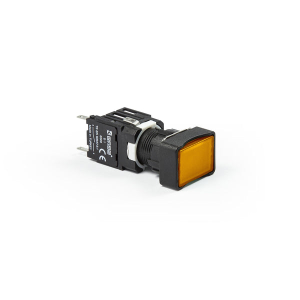 Rectangular Yellow Push Button - D102DDS IP50 - 1NO + 1NC