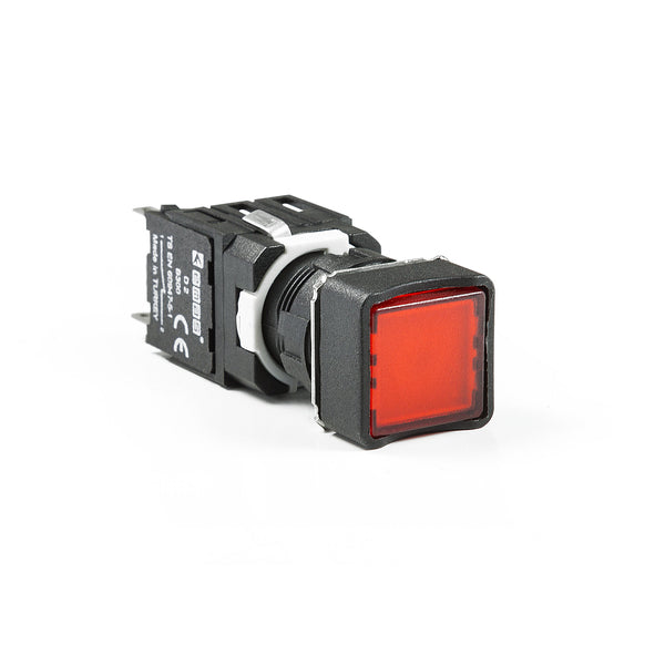 Square Red Push Button - D200KDK - IP50 - 1 NC