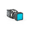 Square Blue Push Button - D102KDM - IP50 - 1 NO + 1 NC