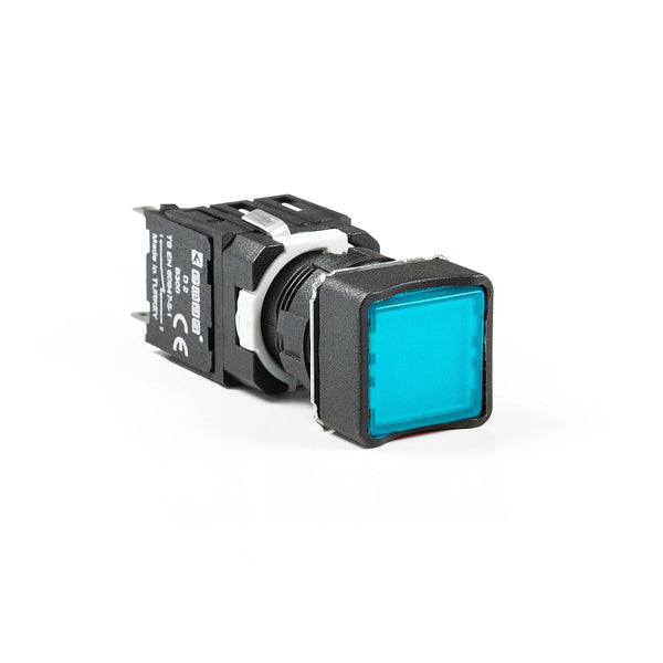 Square Blue Push Button - D100KDM - IP50 - 1 NO