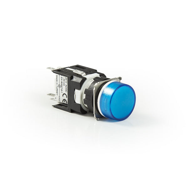 Circular Blue Push Button - D202YDM - IP50 - 2 NC