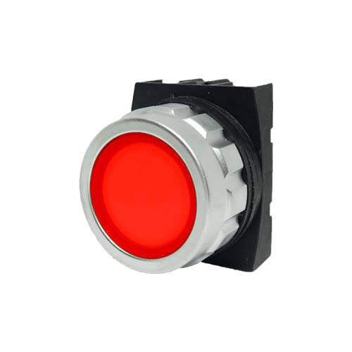 Encased Red Push Button - H100DK - IP50 - 1 NO