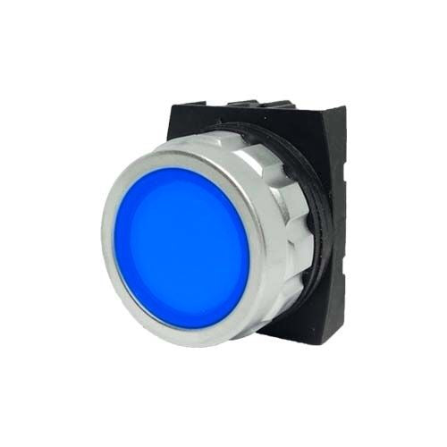 Encased Blue Push Button - H100DM - IP50 - 1 NO