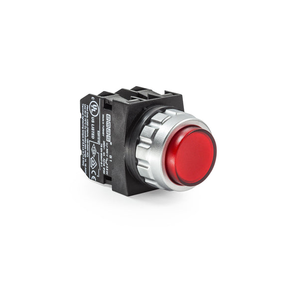 Encased Red Extended Push Button - H102HK - 1 NO + 1 NC