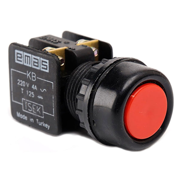 Metal Red Push Button - KB12RK - IP40 - 1 NC