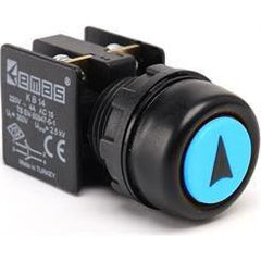 Silicon Covered Blue Push Button - KB14RM0 - 1 NO + 1 NC