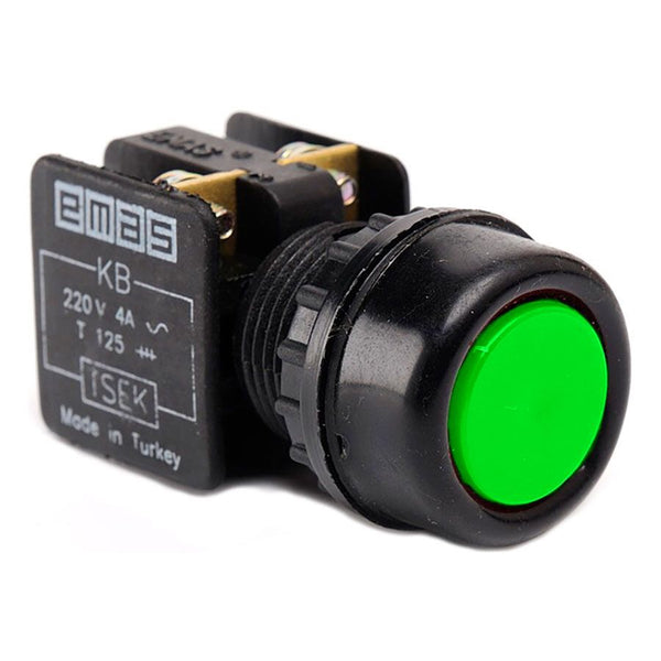 Metal Green Push Button - KB12RY - IP40 - 1 NC
