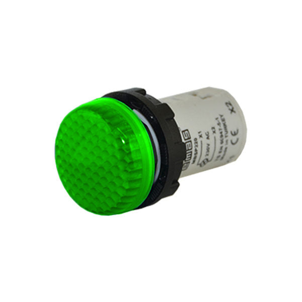 EMAS Monoblock Green Round Pilot Light - MBSP220Y - IP50 - 220V