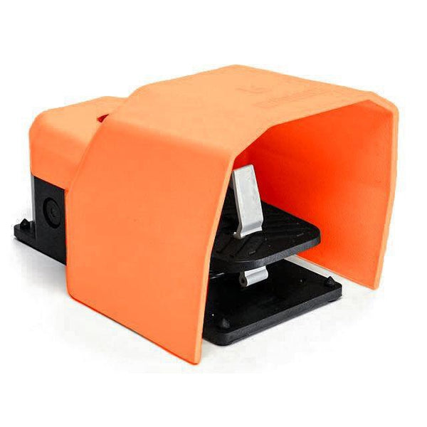Protected Foot Switch - Aluminium - 2x(1NO + 1NC) Orange - EMAS